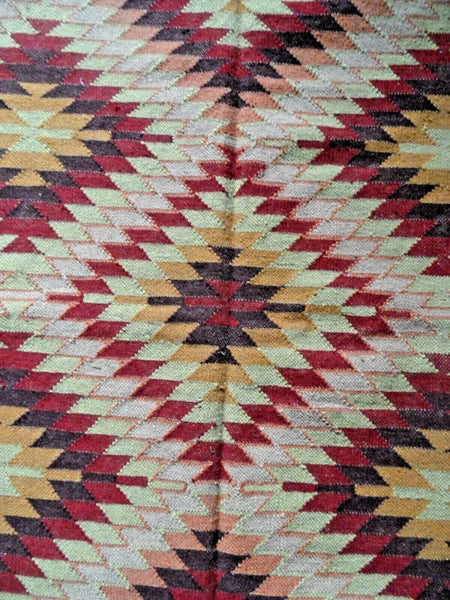 New 140x200cm INDIAN KILIM KELIM Wool Aztec Design HAND WOVEN Carpet Rug Runner