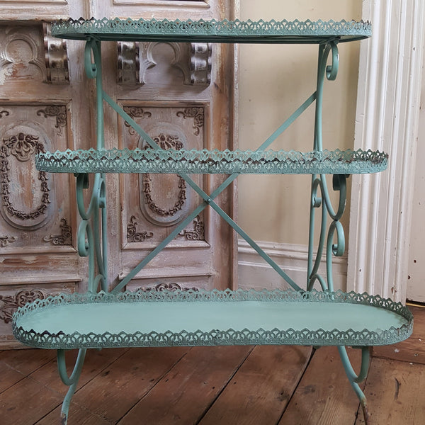 New PLANTER Vintage Shabby Chic French Metal 3 TIER Shelves Rack Display Stand