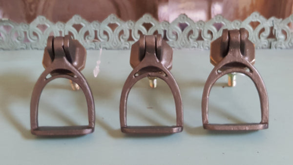 NEW French Vintage Horse STIRRUPS Shabby Chic Metal Door Drawer Knob Pull Handle