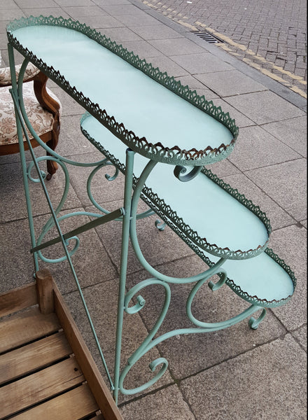 New PLANTER Vintage Shabby Chic French Metal 3 TIER Shelves Rack Display Stand