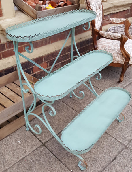 New PLANTER Vintage Shabby Chic French Metal 3 TIER Shelves Rack Display Stand