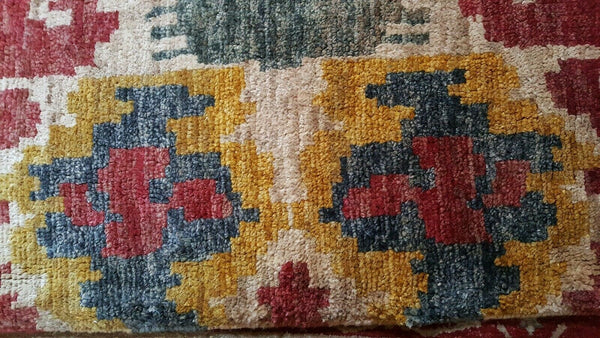 New 8x10' Large WOOL Indian Thick Pile Aztec Design HAND WOVEN Heavy Carpet Rug Runner