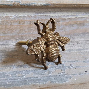 NEW French Vintage Gold Bumble BEE Shabby Chic Metal Door Drawer Knob Pull