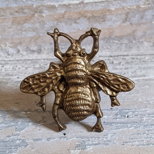NEW French Vintage Gold Bumble BEE Shabby Chic Metal Door Drawer Knob Pull