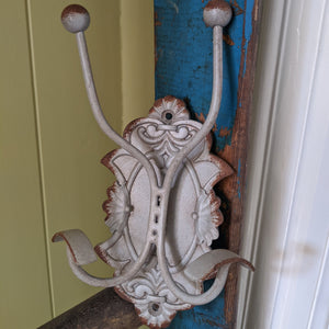 NEW Set 2/4 GREY Wall Coat Hat Door HOOKS French Vintage Shabby Chic Metal Rack
