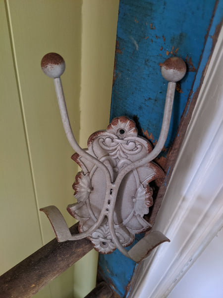 NEW Set 2/4 GREY Wall Coat Hat Door HOOKS French Vintage Shabby Chic Metal Rack