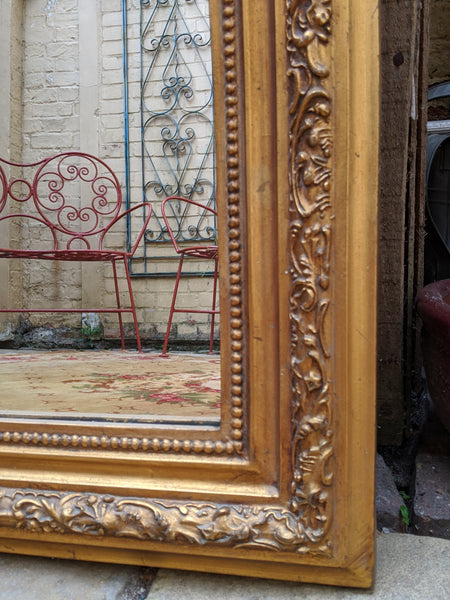 Gold Gilt French Louis Vintage Antique Style Ornate OVERMANTEL Tall Wall Frame Mirror