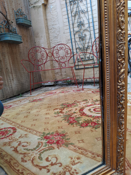 Gold Gilt French Louis Vintage Antique Style Ornate OVERMANTEL Tall Wall Frame Mirror