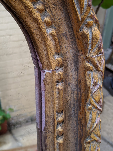 Gold Gilt Wood French Louis Vintage Antique Style Ornate OVERMANTEL Tall Wall Frame Mirror