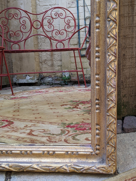 Gold Gilt Wood French Louis Vintage Antique Style Ornate OVERMANTEL Tall Wall Frame Mirror