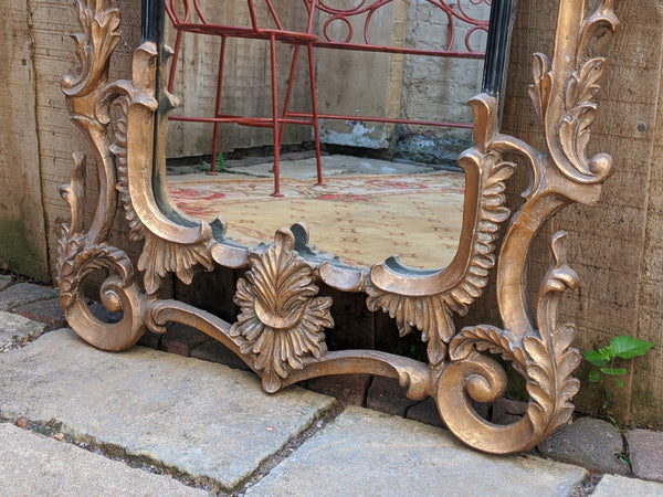 Gold Gilt French Louis Vintage Antique Style Ornate OVERMANTEL Wall Frame Mirror