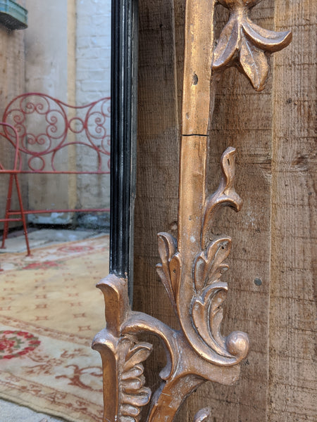 Gold Gilt French Louis Vintage Antique Style Ornate OVERMANTEL Wall Frame Mirror