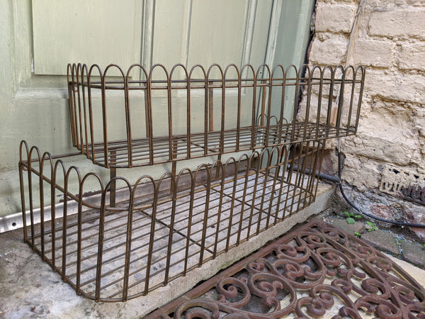 NEW Vintage Metal RUSTIC Shabby Chic Window TRUG Trough Basket Shelf PLANTERS