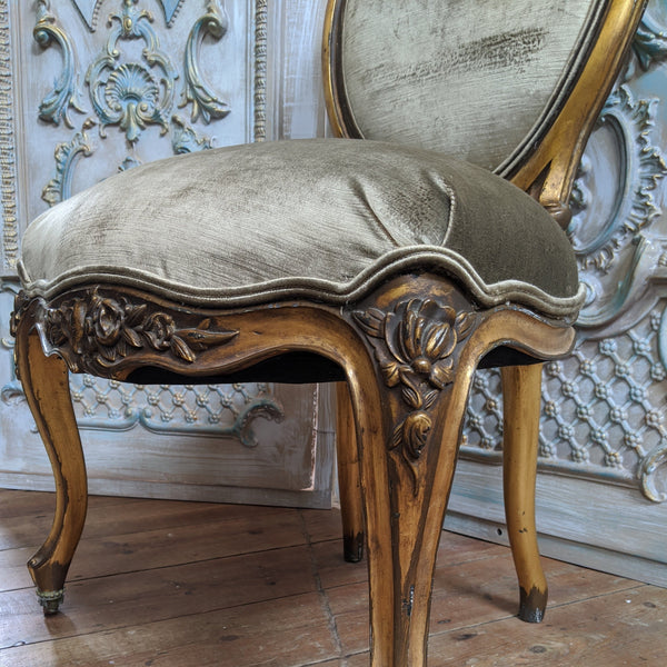 Antique Vintage Style Gold Gilt Shabby Chic French ROCOCO Louis Carved Ornate Chair