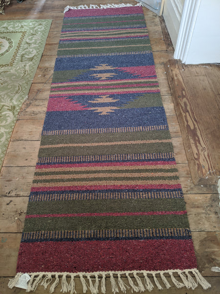 New 70x200cm INDIAN KILIM KELIM 100% COTTON Aztec Design HAND WOVEN Carpet Rug Runner