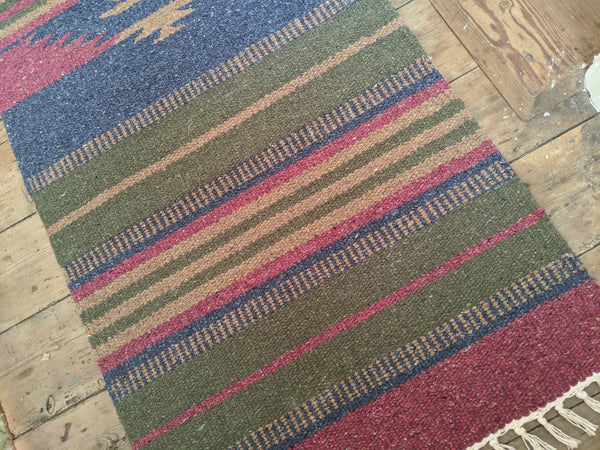 New 70x200cm INDIAN KILIM KELIM 100% COTTON Aztec Design HAND WOVEN Carpet Rug Runner