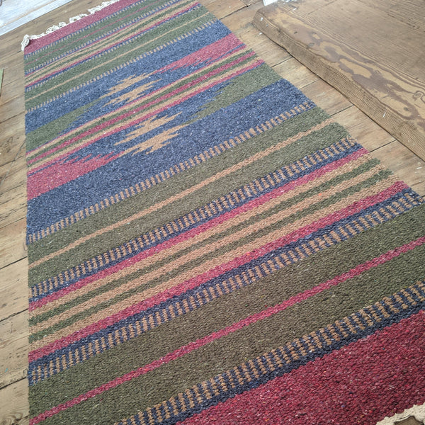 New 70x200cm INDIAN KILIM KELIM 100% COTTON Aztec Design HAND WOVEN Carpet Rug Runner