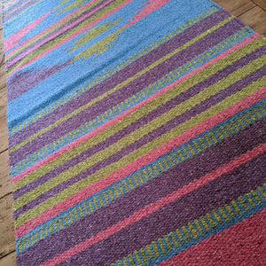 New Pink 70x200cm INDIAN KILIM KELIM 100% COTTON Aztec Design HAND WOVEN Carpet Rug Runner