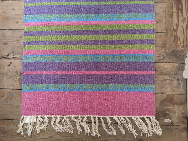 New Pink 70x200cm INDIAN KILIM KELIM 100% COTTON Aztec Design HAND WOVEN Carpet Rug Runner