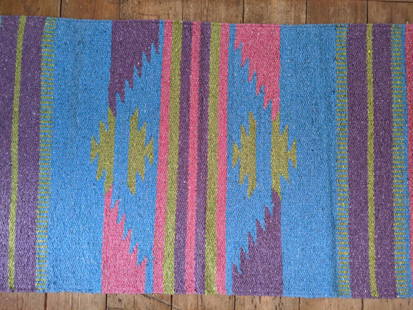 New Pink 70x200cm INDIAN KILIM KELIM 100% COTTON Aztec Design HAND WOVEN Carpet Rug Runner