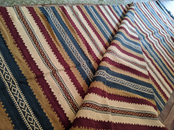 New 180x245cm INDIAN KILIM KELIM 100% COTTON Aztec Design HAND WOVEN Carpet Rug Runner or Throw