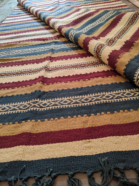 New 180x245cm INDIAN KILIM KELIM 100% COTTON Aztec Design HAND WOVEN Carpet Rug Runner or Throw