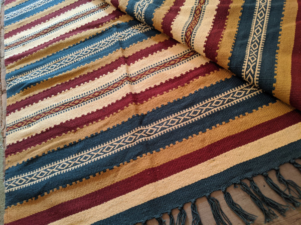 New 180x245cm INDIAN KILIM KELIM 100% COTTON Aztec Design HAND WOVEN Carpet Rug Runner or Throw