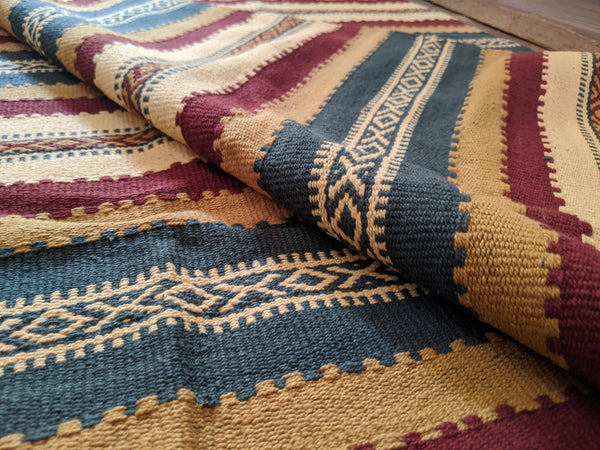New 180x245cm INDIAN KILIM KELIM 100% COTTON Aztec Design HAND WOVEN Carpet Rug Runner or Throw