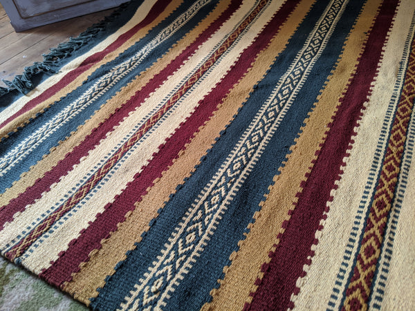 New 180x245cm INDIAN KILIM KELIM 100% COTTON Aztec Design HAND WOVEN Carpet Rug Runner or Throw