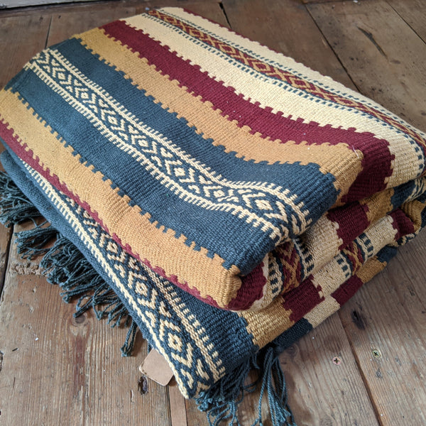 New 180x245cm INDIAN KILIM KELIM 100% COTTON Aztec Design HAND WOVEN Carpet Rug Runner or Throw