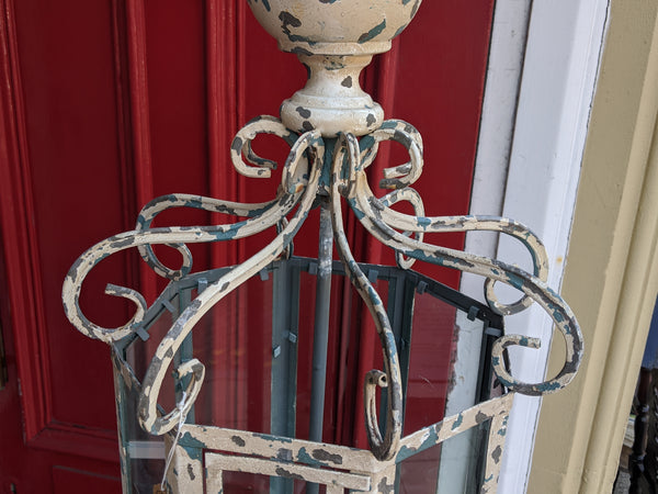 New CREAM & Teal Blue Shabby Chic French Style Rustic Ceiling Light LANTERN Chandelier