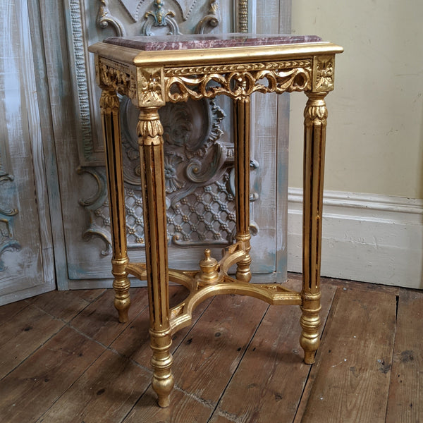 New Marble VINTAGE Gold Gilt French Louis Shabby Chic BED SIDE Lamp Sofa Table