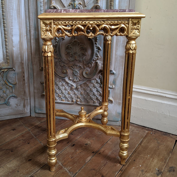 New Marble VINTAGE Gold Gilt French Louis Shabby Chic BED SIDE Lamp Sofa Table