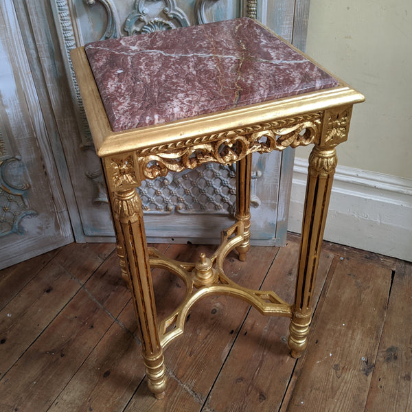 New Marble VINTAGE Gold Gilt French Louis Shabby Chic BED SIDE Lamp Sofa Table