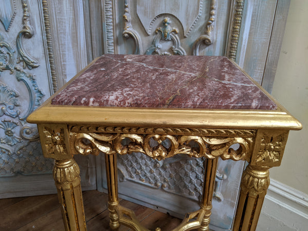 New Marble VINTAGE Gold Gilt French Louis Shabby Chic BED SIDE Lamp Sofa Table