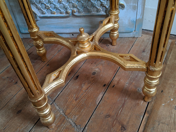 New Marble VINTAGE Gold Gilt French Louis Shabby Chic BED SIDE Lamp Sofa Table