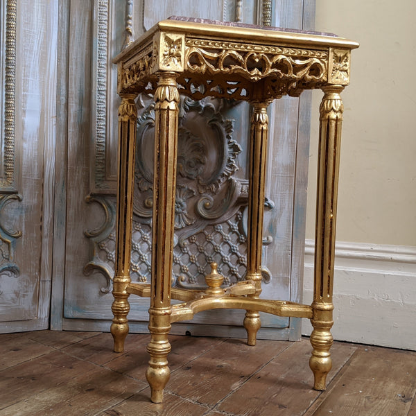 New Marble VINTAGE Gold Gilt French Louis Shabby Chic BED SIDE Lamp Sofa Table