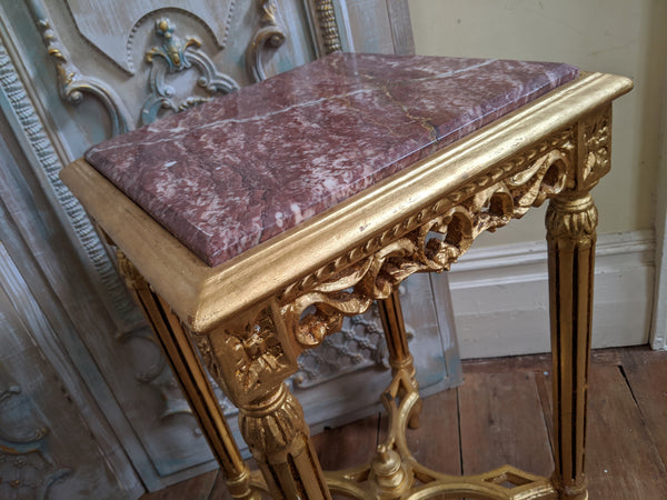 New Marble VINTAGE Gold Gilt French Louis Shabby Chic BED SIDE Lamp Sofa Table