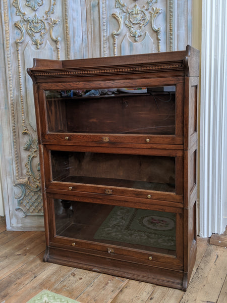 THE LEBUS BOOKCASE Antique Oak Barristers Stacking Shelf Cupboard Cabinet Bookshelf Unit