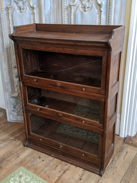 THE LEBUS BOOKCASE Antique Oak Barristers Stacking Shelf Cupboard Cabinet Bookshelf Unit