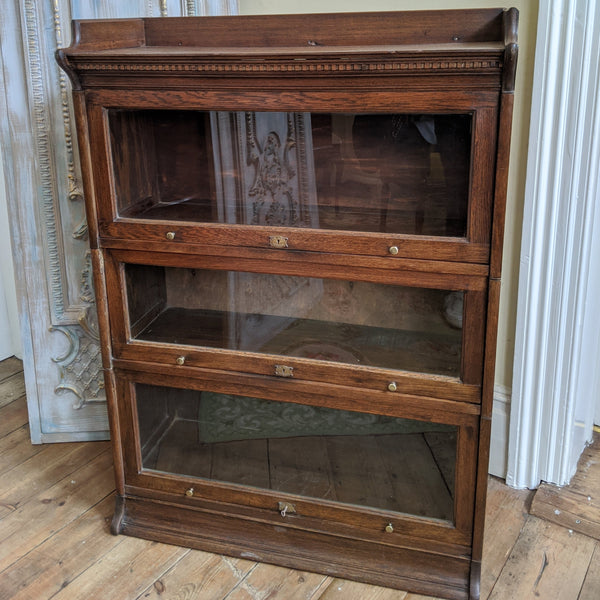 THE LEBUS BOOKCASE Antique Oak Barristers Stacking Shelf Cupboard Cabinet Bookshelf Unit