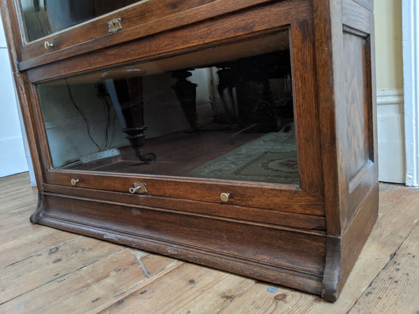 THE LEBUS BOOKCASE Antique Oak Barristers Stacking Shelf Cupboard Cabinet Bookshelf Unit
