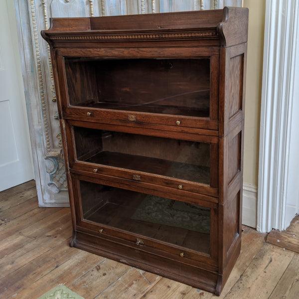 THE LEBUS BOOKCASE Antique Oak Barristers Stacking Shelf Cupboard Cabinet Bookshelf Unit