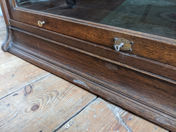 THE LEBUS BOOKCASE Antique Oak Barristers Stacking Shelf Cupboard Cabinet Bookshelf Unit