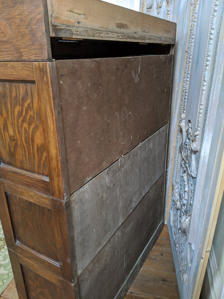 THE LEBUS BOOKCASE Antique Oak Barristers Stacking Shelf Cupboard Cabinet Bookshelf Unit