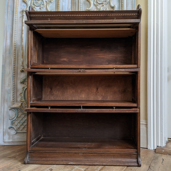 THE LEBUS BOOKCASE Antique Oak Barristers Stacking Shelf Cupboard Cabinet Bookshelf Unit