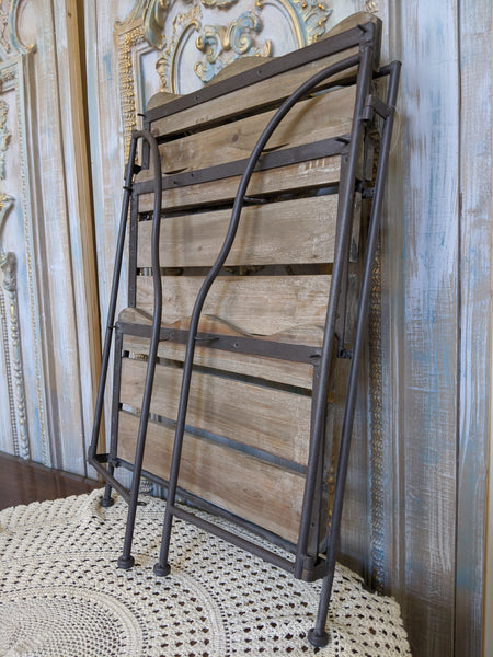 New Rustic Shabby Chic Metal & Wood 3 Shelf Kitchen Bath Storage Freestanding Rack Unit