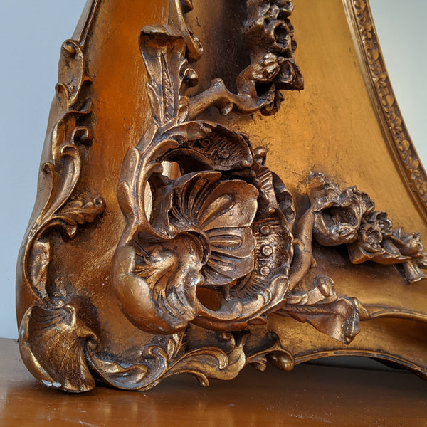 OVAL Gold Gilt French Louis Vintage Antique Style Ornate OVERMANTEL Tall Wall Frame Full Length Mirror