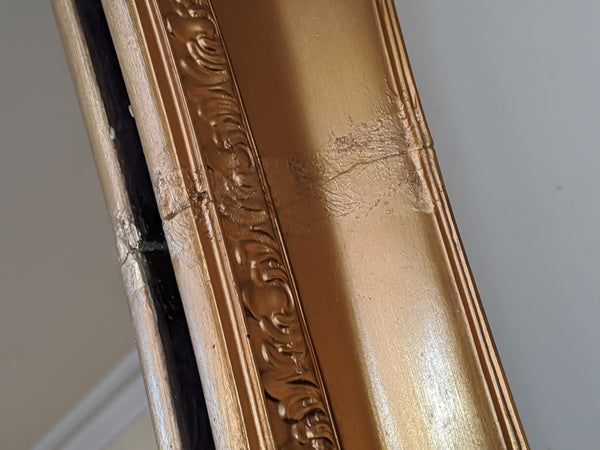 OVAL Gold Gilt French Louis Vintage Antique Style Ornate OVERMANTEL Tall Wall Frame Full Length Mirror