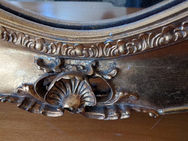 OVAL Gold Gilt French Louis Vintage Antique Style Ornate OVERMANTEL Tall Wall Frame Full Length Mirror